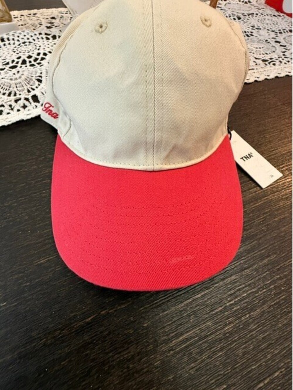 New TNA MVP Baseball cap from Aritzia red/beige one size
